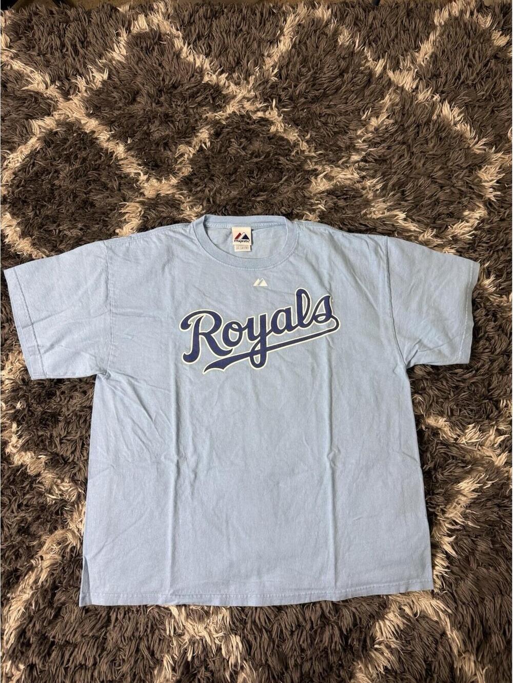 Vintage Kansas City Royals T Shirt Men’s XL Majestic Blue Jersey Front / Back